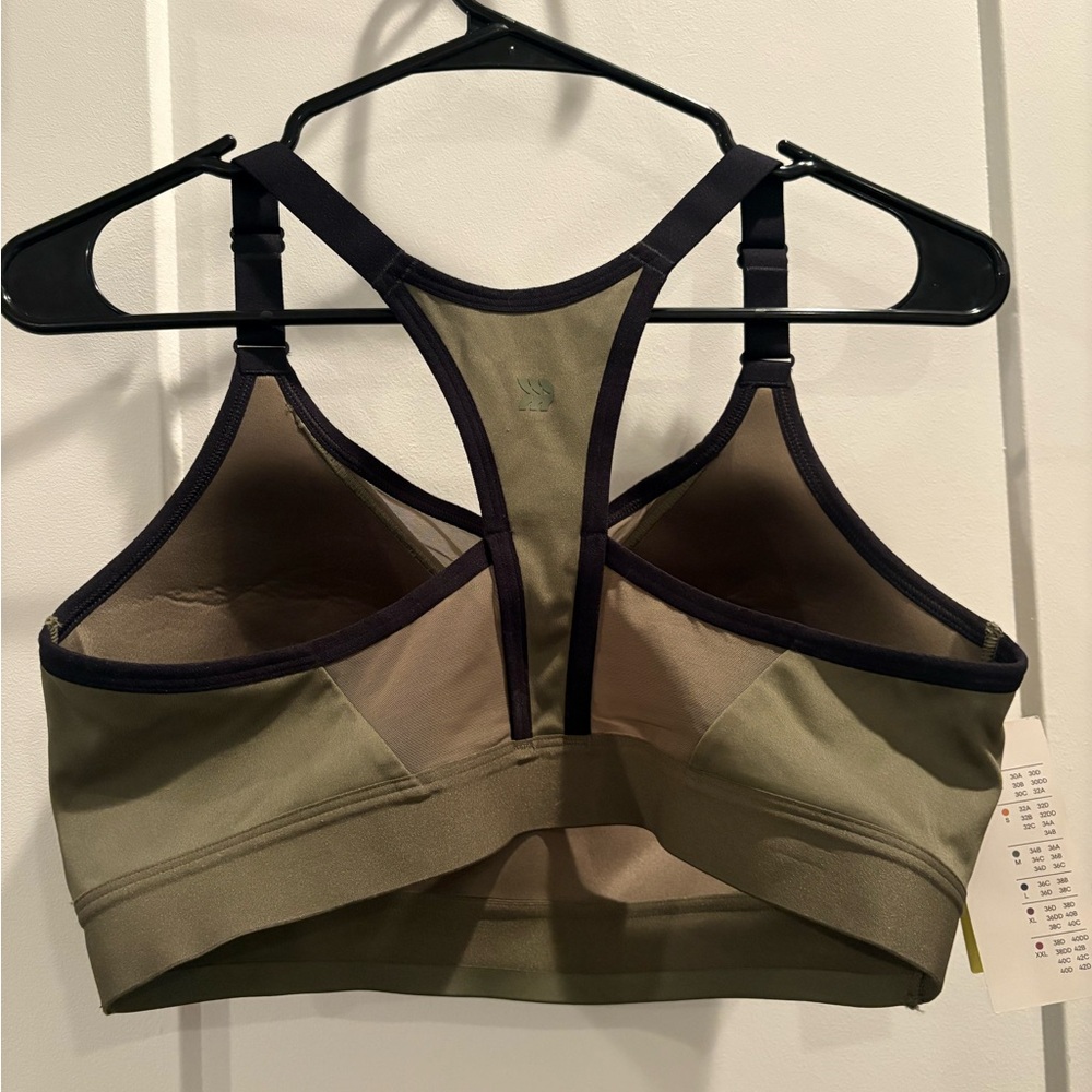 All In Motion Olive and Black Sports Bra